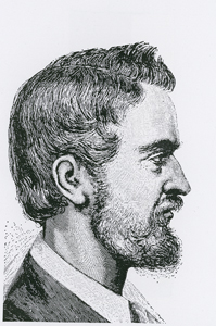 Black and white portrait of Ludwig Leichhardt.