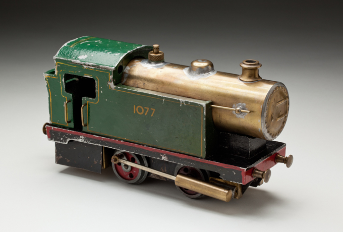 Steam locomotive, made from pressed and cast metals by Ted Wallis and Ted Peell