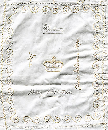 Hopetoun detail in centre of quilt