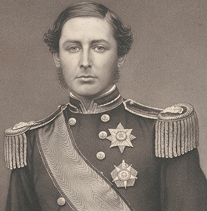 studio photo of youngish man wearing naval uniform