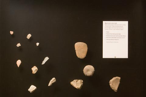 A variety of stone tools.