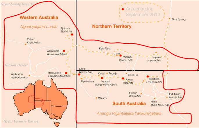 Map of Songlines area of Australia