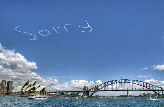 Sorry sky writing