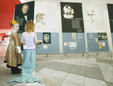 Aiden McDonald and Grace Rogerson at the Hans Christian Anderson 2005 exhibition opening.