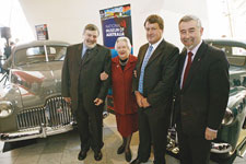 Craddock Morton, Mary Munckton, Ian Metherall and Senator Gary Humphries with the Essington Lewis Holden and Holden prototype.