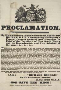 Photograph of Governor Bourke's Proclamation revoking Batman's treaty with the Aboriginals.