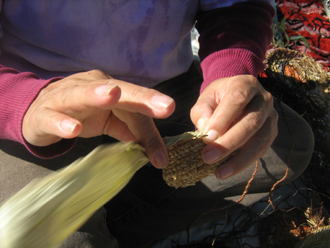 Woman weaving