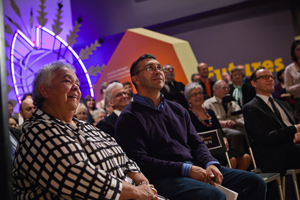 Dr Alitja Rigney and Paul House in the audience at the opening.