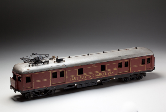 New South Wales Railways suburban fast electric parcel van, made from wood and cast metals by Frederick Steward and associates