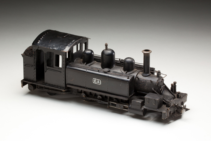 Victorian Railways narrow-gauge locomotive, made from pressed and cast metals by Ron Titchener