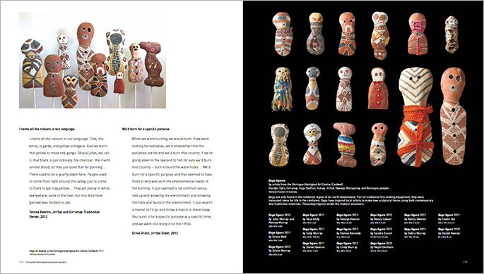A sample page from the Encounters book about objects in the exhibition from the Rockingham Bay, Queensland.