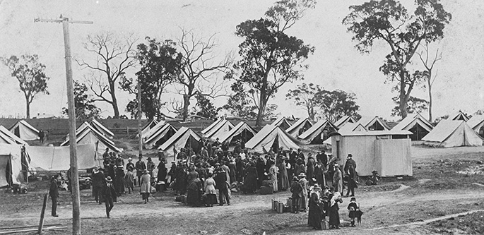 Influenza quarantine camp set up at Wallangarra 1919