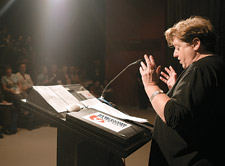 Robyn Archer addressing the Fourth Biennial International Museum Theatre Alliance conference.