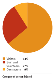 Graph displaying category of person injured