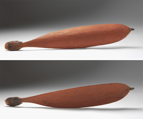 Image of the front and back view of a spear thrower