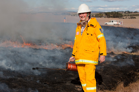 John Reynolds undertakes a 'cool burn'.