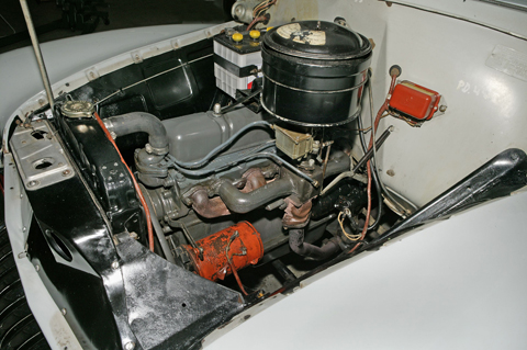 Close up view of the FJ Holden's engine.
