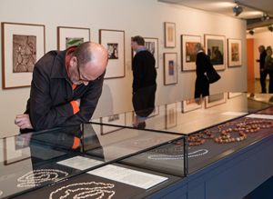 Visitors enjoying the artworks