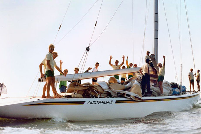 a yacht and crew
