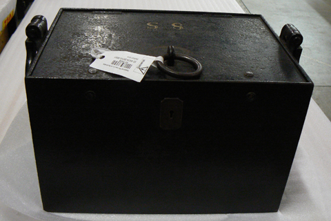 The bullion box after its removal from its protective case.