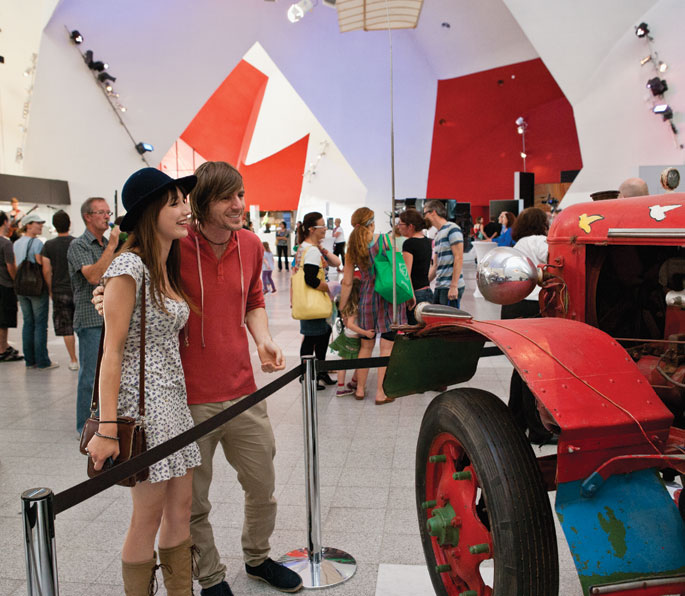 Visitors in the Hall at the Museum.