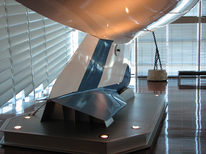 the keel of a yacht