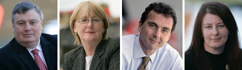 Close-up portraits of Craddock Morton, Louise Douglas, Mathew Trinca and Suzy Nethercott-Watson.