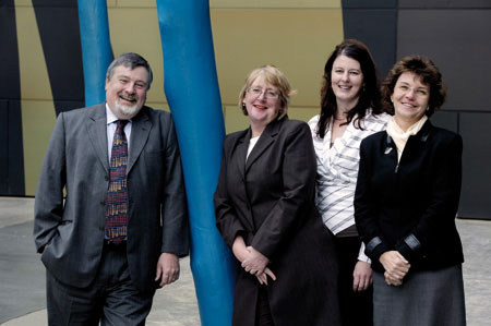 National Museum Director Craddock Morton with General Managers Louise Douglas, Suzy Watson and Freda Hanley.