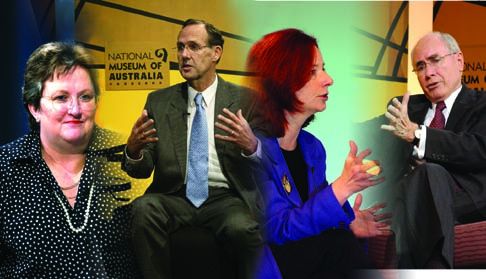 Senator the Hon. Amanda Vanstone, Senator Bob Brown, the Hon. Ms Julia Gillard, MP and the Hon. John Howard, MP, Prime Minister of Australia were Studio guests in the Museum's Talkback Classroom