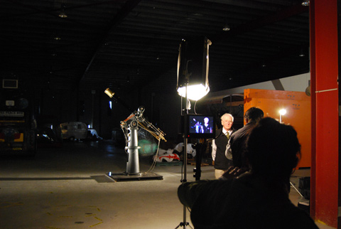 Cinematographer, Geoff Ellis, takes some test shots before filming commences. Photo: Michael Honey, Icelab.