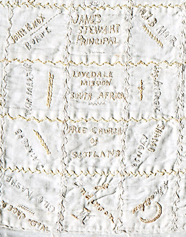 Detail of autograph quilt