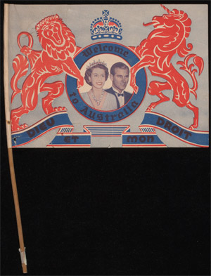 Souvenir flag of the royal visit to Australia