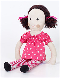 Jemima weraing a pink dress.