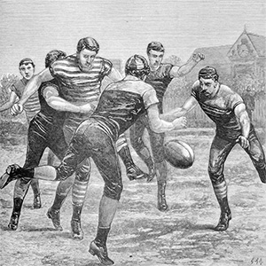 A football match: Carlton v. Melbourne, The Australasian Sketcher., 18 June 1881.