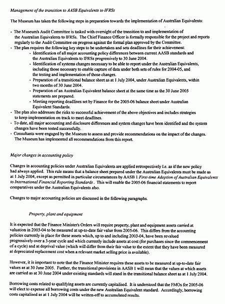 Note 2: Adoption of Australian equivalents to international financial reporting standards from 2005-2006