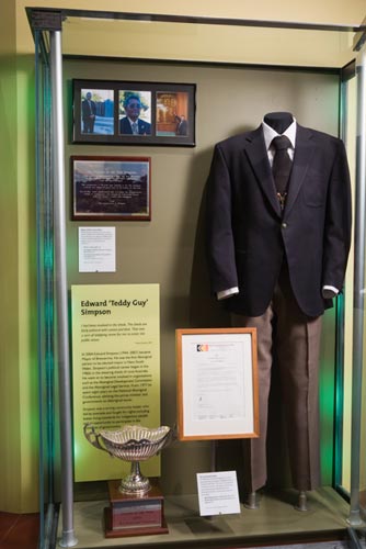 Display profiling some of the achievements of Edward Simpson