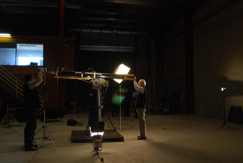 Hermann demonstrating to Michael how to set sidereal time on the telescope.