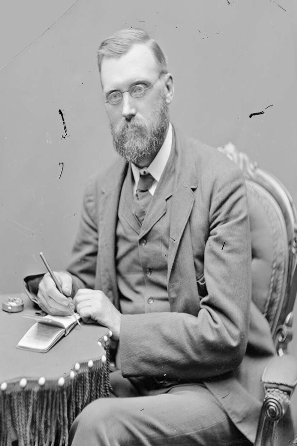 Black and white portrait photo of William Farrer