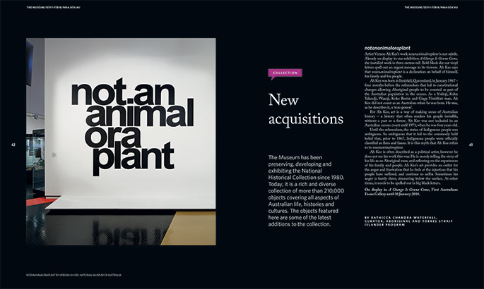 Publication spread with image and text