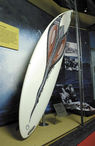 Surf board made by Doolagahs Indigenous Designs Pty Ltd
