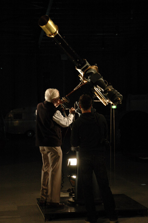 Hermann demonstrating to Michael how to set sidereal time on the telescope.