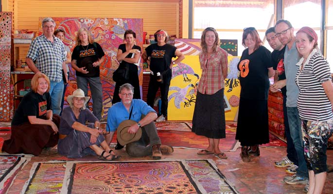Group photo at Tjala Arts, Amata (South Australia)
