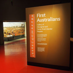 The entrance to First Australians: Gallery of Aboriginal and Torres Strait Islander Peoples.