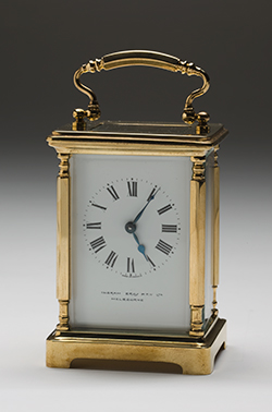 A carriage clock.