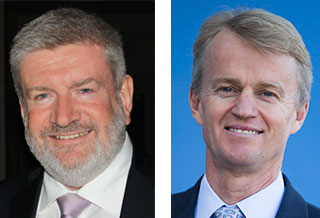 Portraitsof Senator the Hon Mitch Fifield (left) and Mr David Jones