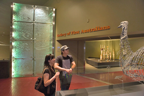 Visitors entering the First Australians gallery