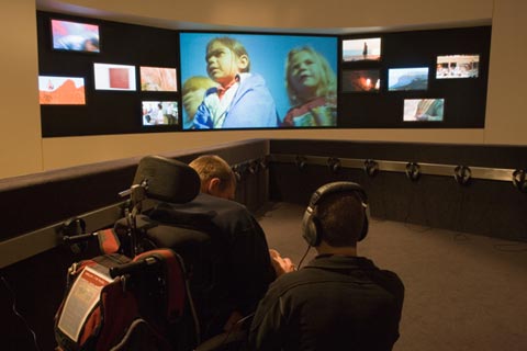 An audiovisual presentation across 11 screens that feature the geographical, environmental and cultural diversity of Indigenous Australians