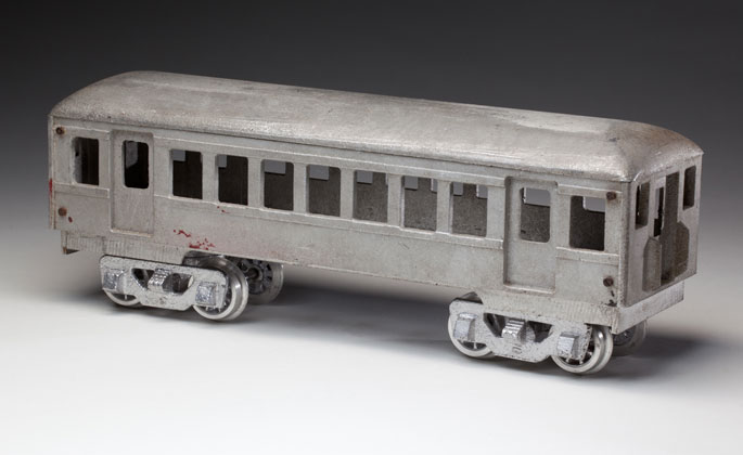 Unpainted generic coach, made from cast aluminium by Edward Esdaile