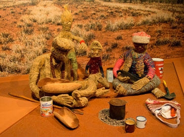 Tjanpi Family, Tjanpi Weavers display, upper level, First Australians gallery.