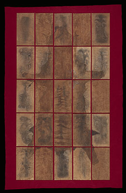 Artwork showing the outline of an animal skin